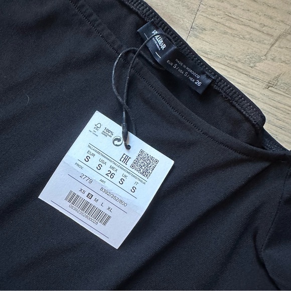 Pull & Bear Bardot Long Sleeve Maxi Dress - Black - Small - NWT - Picture 7 of 9